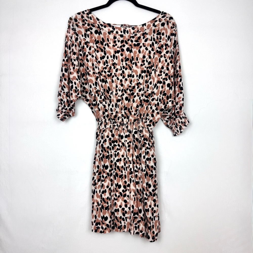 Fate Long Sleeve Leopard Print Dress - Small